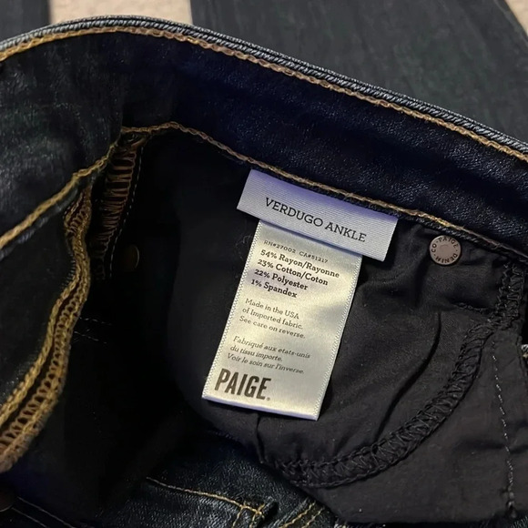 PAIGE Verdugo Ankle Skinny Jean Nottingham Wash Size 29 - Picture 10 of 10